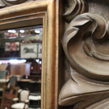 Load image into Gallery viewer, Vintage Rectangular Wall Mirror with Large Gilt Leaf-shaped Scroll Work Frame. B12068