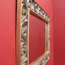 Load image into Gallery viewer, Vintage Rectangular Wall Mirror with Large Gilt Leaf-shaped Scroll Work Frame. B12068
