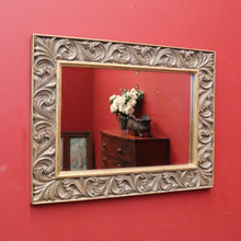 Load image into Gallery viewer, Vintage Rectangular Wall Mirror with Large Gilt Leaf-shaped Scroll Work Frame. B12068