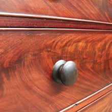Load image into Gallery viewer, Antique English Mahogany Chest of Drawers – Flame Front, Bracket Feet, c.1800s