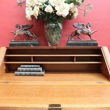 Load image into Gallery viewer, x SOLD Antique French oak writing bureau with carved detail and drop front. B12768