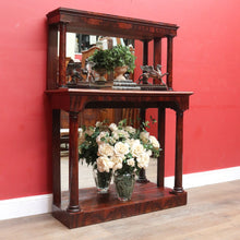 Load image into Gallery viewer, Antique Mahogany Mirror Back Display Stand Two Tier English. B12943