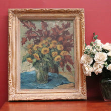 Load image into Gallery viewer, x SOLD Antique French Framed Oil on Canvas still Life, Flowers in a Vase in a Gilt Frame. Signed. B11638