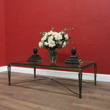 Load image into Gallery viewer, x SOLD Wrought Iron Coffee Table with Bevelled Glass Top – Muted Gold Base. B12523