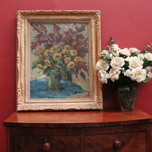 Load image into Gallery viewer, x SOLD Antique French Framed Oil on Canvas still Life, Flowers in a Vase in a Gilt Frame. Signed. B11638