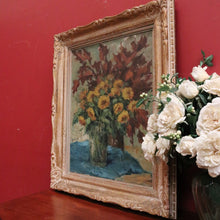 Load image into Gallery viewer, x SOLD Antique French Framed Oil on Canvas still Life, Flowers in a Vase in a Gilt Frame. Signed. B11638