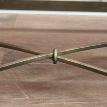 Load image into Gallery viewer, x SOLD Wrought Iron Coffee Table with Bevelled Glass Top – Muted Gold Base. B12523