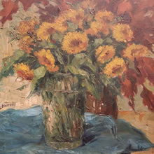 Load image into Gallery viewer, x SOLD Antique French Framed Oil on Canvas still Life, Flowers in a Vase in a Gilt Frame. Signed. B11638