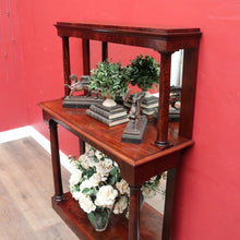 Load image into Gallery viewer, Antique Mahogany Mirror Back Display Stand Two Tier English. B12943