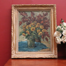 Load image into Gallery viewer, x SOLD Antique French Framed Oil on Canvas still Life, Flowers in a Vase in a Gilt Frame. Signed. B11638