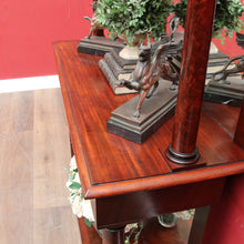 Load image into Gallery viewer, Antique Mahogany Mirror Back Display Stand Two Tier English. B12943
