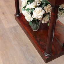 Load image into Gallery viewer, Antique Mahogany Mirror Back Display Stand Two Tier English. B12943