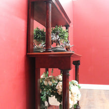 Load image into Gallery viewer, Antique Mahogany Mirror Back Display Stand Two Tier English. B12943