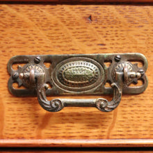 Load image into Gallery viewer, x SOLD Antique English Oak and Leather Twin Pedestal Office Desk with Nine Drawers and Brass Handles. B12073