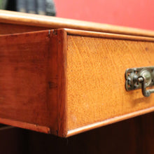 Load image into Gallery viewer, x SOLD Antique English Oak and Leather Twin Pedestal Office Desk with Nine Drawers and Brass Handles. B12073