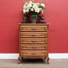 Load image into Gallery viewer, Vintage French Oak Lingerie Chest Compact Drawers Brass Handles. B12845