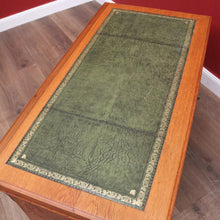 Load image into Gallery viewer, x SOLD Antique English Oak and Leather Twin Pedestal Office Desk with Nine Drawers and Brass Handles. B12073