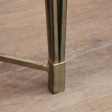 Load image into Gallery viewer, Wrought Iron Lamp Table with Bevelled Glass Insert – Gold-Toned Base. B12524