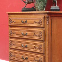 Load image into Gallery viewer, Vintage French Oak Lingerie Chest Compact Drawers Brass Handles. B12845