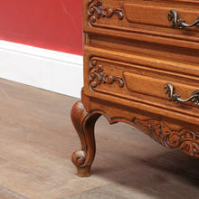 Load image into Gallery viewer, Vintage French Oak Lingerie Chest Compact Drawers Brass Handles. B12845