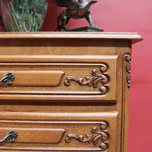 Load image into Gallery viewer, Vintage French Oak Lingerie Chest Compact Drawers Brass Handles. B12845
