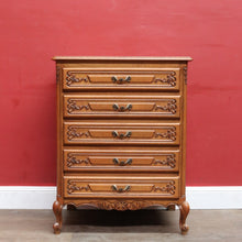 Load image into Gallery viewer, Vintage French Oak Lingerie Chest Compact Drawers Brass Handles. B12845