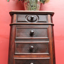 Load image into Gallery viewer, x SOLD French Rosewood Lingerie Chest Tall Narrow Drawer Cabinet Oak Lined. B12917