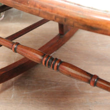 Load image into Gallery viewer, Vintage English Mahogany, Cream fabric with rose Floral detail Lades Rocking Chair. B12078