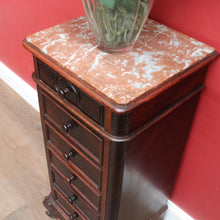 Load image into Gallery viewer, x SOLD French Rosewood Lingerie Chest Tall Narrow Drawer Cabinet Oak Lined. B12917