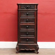 Load image into Gallery viewer, x SOLD French Rosewood Lingerie Chest Tall Narrow Drawer Cabinet Oak Lined. B12917