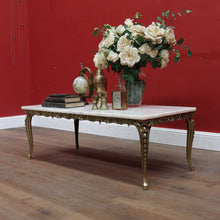 Load image into Gallery viewer, x SOLD Vintage Italian Coffee Table Marble Top Brass Floral Louis XV Style. B12945