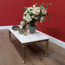 Load image into Gallery viewer, x SOLD Vintage Italian Coffee Table Marble Top Brass Floral Louis XV Style. B12945