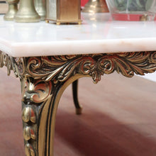 Load image into Gallery viewer, x SOLD Vintage Italian Coffee Table Marble Top Brass Floral Louis XV Style. B12945