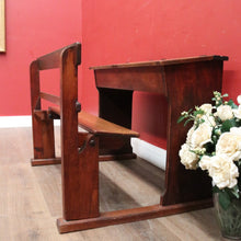 Load image into Gallery viewer, x SOLD A Vintage Mid-Century Australian School Desk - Seats Two, Lift Seat and desk. B12074