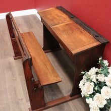 Load image into Gallery viewer, x SOLD A Vintage Mid-Century Australian School Desk - Seats Two, Lift Seat and desk. B12074