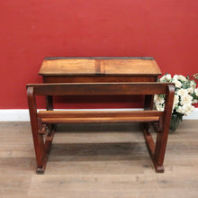Load image into Gallery viewer, x SOLD A Vintage Mid-Century Australian School Desk - Seats Two, Lift Seat and desk. B12074