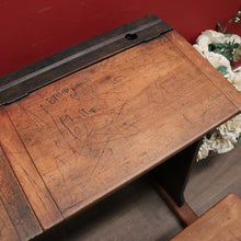 Load image into Gallery viewer, x SOLD A Vintage Mid-Century Australian School Desk - Seats Two, Lift Seat and desk. B12074