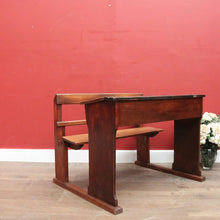 Load image into Gallery viewer, x SOLD A Vintage Mid-Century Australian School Desk - Seats Two, Lift Seat and desk. B12074