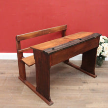 Load image into Gallery viewer, x SOLD A Vintage Mid-Century Australian School Desk - Seats Two, Lift Seat and desk. B12074