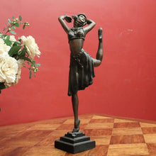 Load image into Gallery viewer, x SOLD Large Bronze-Look Dancing Lady Figurine – Art Deco Elegance – Vintage Sculpture. B12528