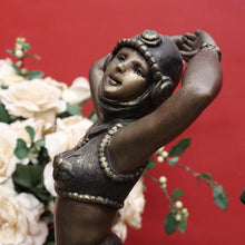 Load image into Gallery viewer, x SOLD Large Bronze-Look Dancing Lady Figurine – Art Deco Elegance – Vintage Sculpture. B12528