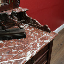 Load image into Gallery viewer, Antique French Oak Marble Top Dressing Table Chest with Mirror. B12916