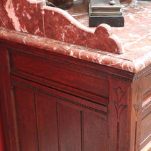 Load image into Gallery viewer, Antique French Oak Marble Top Dressing Table Chest with Mirror. B12916