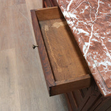 Load image into Gallery viewer, Antique French Oak Marble Top Dressing Table Chest with Mirror. B12916