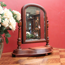 Load image into Gallery viewer, Antique English Toilet Mirror with Bevelled Glass & Jewellery Compartment. B12510