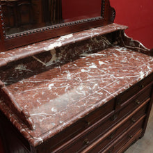 Load image into Gallery viewer, Antique French Oak Marble Top Dressing Table Chest with Mirror. B12916