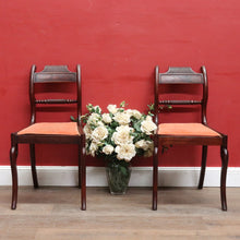 Load image into Gallery viewer, Pair Antique English George IV Mahogany Side Chairs Cane Seats. B12946