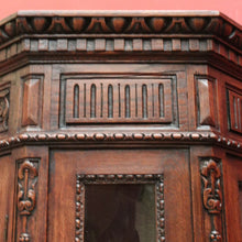Load image into Gallery viewer, x SOLD Antique French China Cabinet, French Oak, Glass Shelves, Door and Sides, Key.