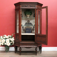 Load image into Gallery viewer, x SOLD Antique French China Cabinet, French Oak, Glass Shelves, Door and Sides, Key.