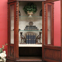 Load image into Gallery viewer, x SOLD Antique French China Cabinet, French Oak, Glass Shelves, Door and Sides, Key.
